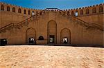 Oman, Al Jinah, Nizwa. Architectural stairs detail in the fort of Nizwa.