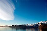 Géorgie du Sud et îles Sandwich du Sud, Géorgie du Sud, la baie de Cumberland, Grytviken. À la recherche vers les montagnes Allardyce.