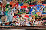 Thailand. A woman adjusts the display of her stall at the floating market at Damnern Saduak, 80 km southwest of Bangkok.