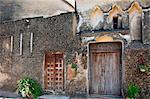 Tanzanie, Zanzibar, Stone Town. Anciennes portes de l'église anglicane de cathédrale du Christ, ses bases jetées à Noël 1873.