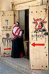 Tanzania, Zanzibar, Stone Town. A butchery in one of Stone Town s maze of narrow streets.