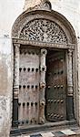 Tanzania, Zanzibar, Stone Town. Door of a house that belonged to Tippu Tip, the richest of Zanzibars late c19th slave traders.