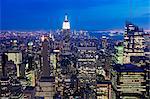 USA, New York State, New York City, Manhattan skyline, from Top of the Rock at the Rockefeller Centre