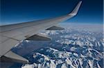 View of Swiss Alps from Airplane