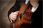 Close-Up of Guitarist Playing Guitar