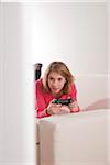 Teenage Girl Playing Video Games, Mannheim, Baden-Wurttemberg, Germany