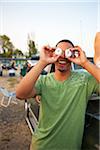 Young Man Hanging Out at Drive-In Theatre