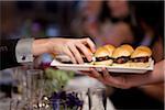 Burger Slider Appetizers Being Served