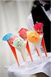 Server with Frozen Drinks with Miniature Umbrellas