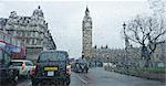 Big Ben sur jour de pluie, Westminster, London, Royaume-Uni