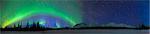 View of Northern Lights over the foothills of the Alaska Range in Broad Pass, Southcentral Alaska, Winter