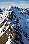 Aerial view of Chugach Mountains in Chugach State Park, Southcentral Alaska, Spring