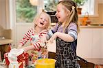 Girls baking together.