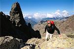 Un alpiniste sur la Corse.