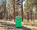 Portable toilet on edge of forest