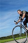 Man cycling with road bike