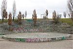 Graffiti verziert städtischen Amphitheater, Berlin.