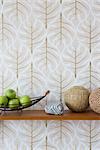 Fall wallpaper in cream, Silhouette Collection by i.e. wallpaper Ltd