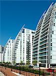 Les bâtiments NV, appartements, Salford Quays, Manchester. Architectes : Broadway Malyan