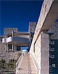 Exterior stairs, The Getty Center, Los Angeles, California, 1984 - 1997. Architects: Richard Meier