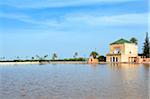 Pavilion and Artificial Lake, Menara Gardens, Marrakech, Morocco