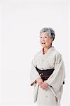 Senior Woman Wearing Kimono