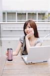 Young Girl Using Laptop