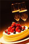 Kuchen und Champagner