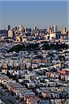 Vue du centre-ville de San Francisco depuis Excelsior District, California, USA
