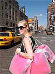 Woman shopping in New-York City