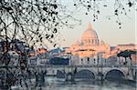 St Peter's Basilica and Ponte Sant Angelo, Rome, Italy