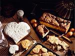 Heart-shaped Cramille and fruit cake