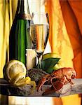 Champagne,oysters and crayfish