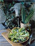 Goat's cheese and almond salad