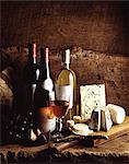 Cheeses and wines