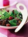 mesclun, poultry liver and cherry salad