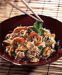 Chinese noodles with seafood salad