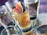 Verrine of fresh figs in jelly