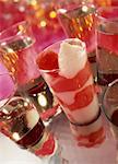 verrine of strawberry tagada sweets and cream