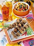 marinated and spicy chicken brochettes