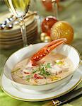 Lobster and vegetable creamy soup