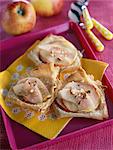 Apple and pear filo pastry tartlets