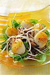 Scallops glazed with clementines,caramelized  Shiitakes