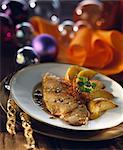 Foie gras and apples with balsamic vinegar sauce