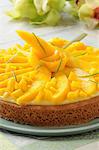 Mango and lime shortbread tart