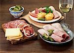 Cold cuts and cheese for Raclette