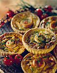 Two salmon small tartlets