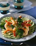 Cucumber and shrimp salad with fresh mint