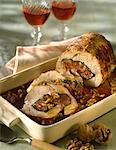 Roast veal stuffed with dried fruit