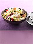 Wheat,fig and grape salad